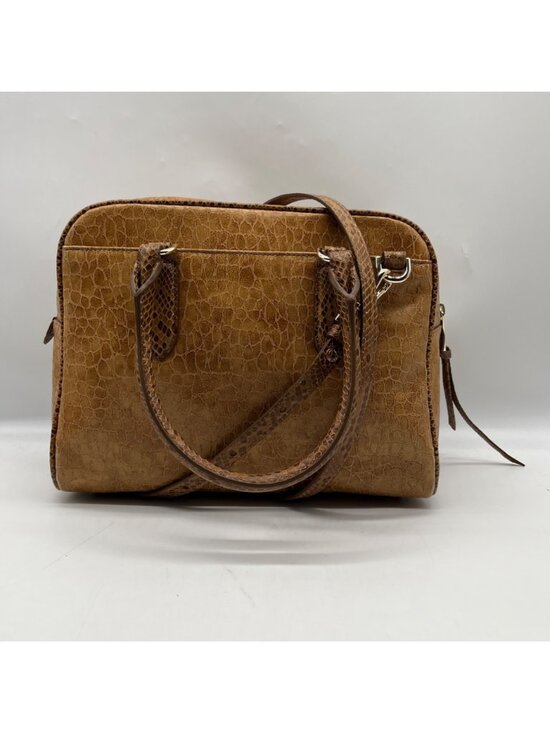 Brahim Brown Embossed Leather Shoulder Bag main image 5